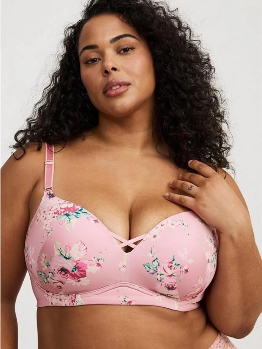 Torrid Pink Floral Dream Wire-Free Push-Up Bra size 44D